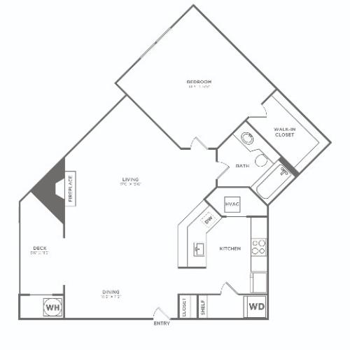 A3-RP | 1 Bed 1 Bath | 800 sq ft