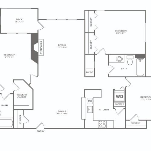 C1-R | 3 bed 2 bath | 1295 sq ft
