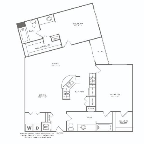 B3Q | 2 bed 2 bath | 1161 sq ft