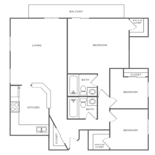3 Bedroom 2 Bathroom C1r | from 1300 sq ft