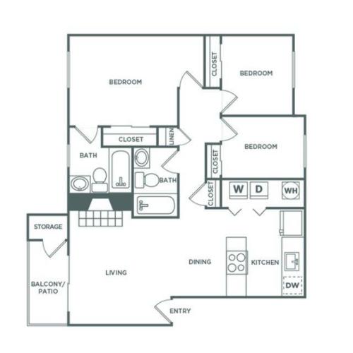3bx2b | 1100 sq ft
