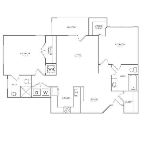 Brighton | 2 bed 2 bath | 1009 sq ft