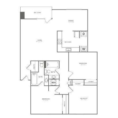 Scarlet Oak | 3 bed 2 bath | 1184 sq ft