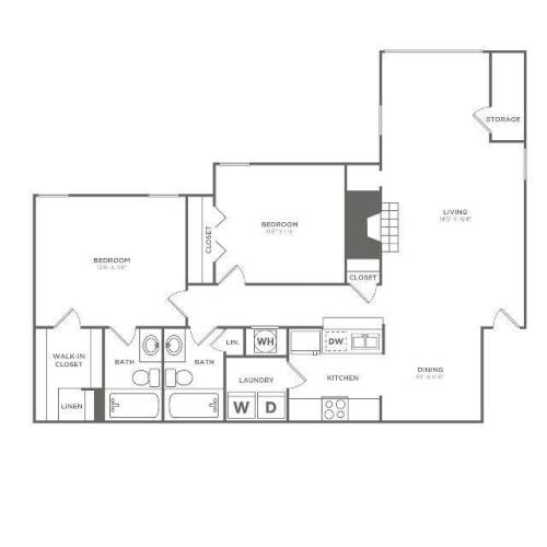 The Chipper Premium | 2 bed 2 bath | 1151 sq ft