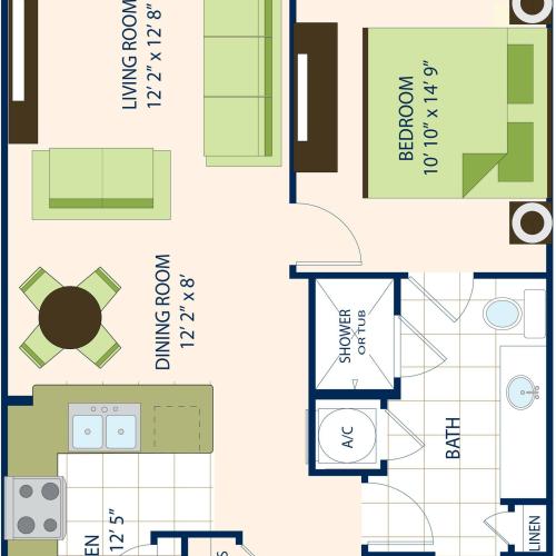 A1 | 1X1 | 811-850 sq ft