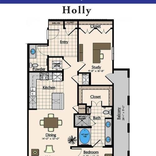 One Bedroom Floorplan