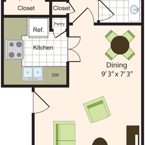C1 2 Bed Apartment Creole on Yorktown