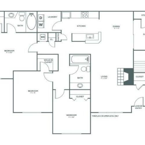 C2R | 3 bed 2 bath | 1385 sq ft