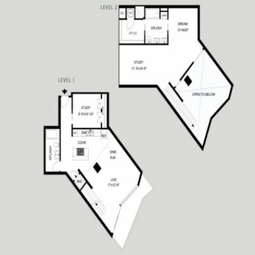 The Frost - Loft | 2 bed 2 bath | from 1502 square feet