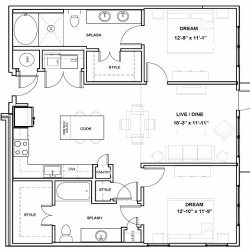 CityPlace Podium | 2 bed 2 bath | from 1125 square feet