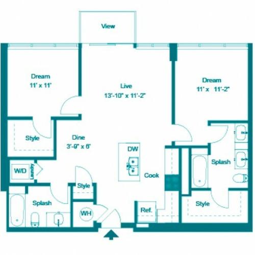 Indigo | 2 bed 2 bath | from 1034 square feet