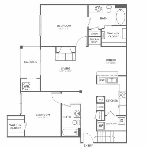 B3 Classic | 2 bed 2 bath | from 1171 square feet