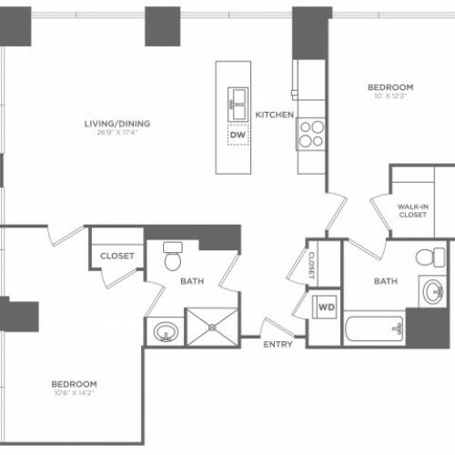 2 bed 2 bath | from 1205 square feet