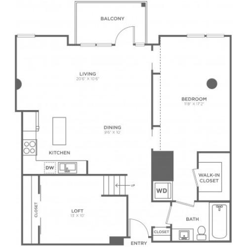 M | 1 bed 1 bath | from 1010 square feet
