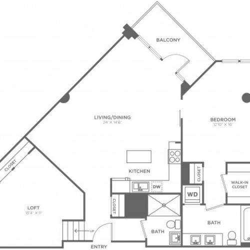 D3 | 1 bed 2 bath | from 1200 square feet