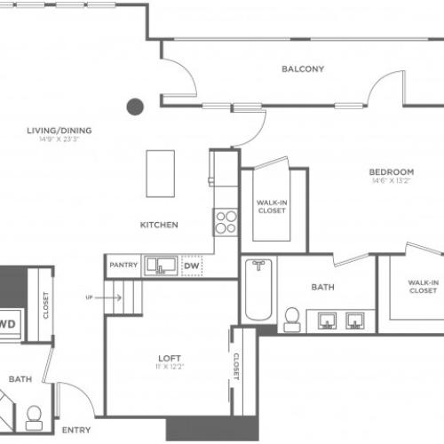 L1 | 1 bed 2 bath | from 1330 square feet