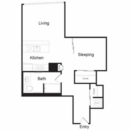 JR1 D | 1 bed 1 bath | from 698 square feet
