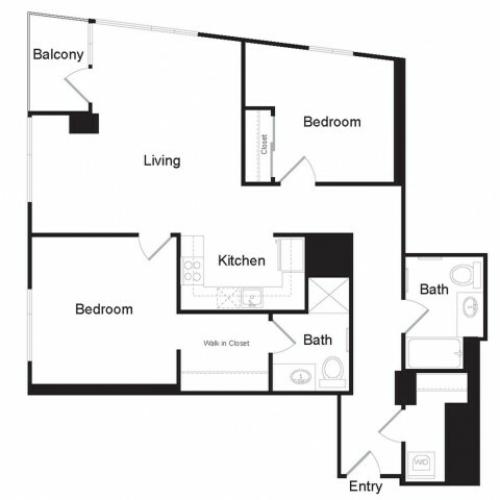 B1 | 2 bed 2 bath | from 1110 square feet