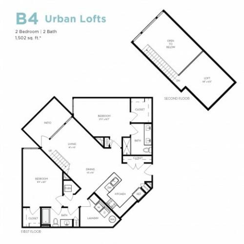 B4 | 2 bed 2 bath | from 1497 square feet