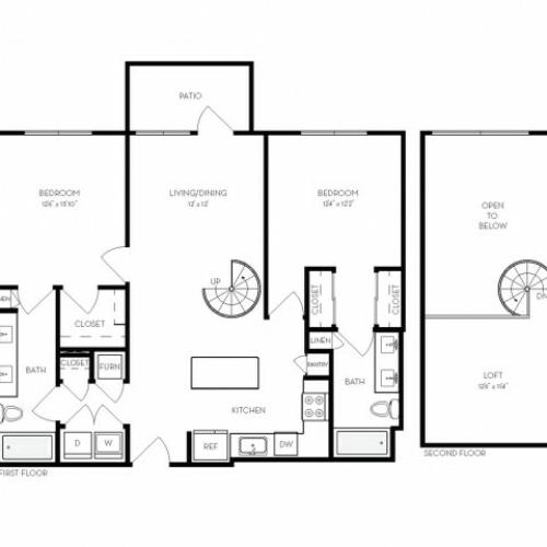 B5 | 2 bed 2 bath | from 1244 square feet