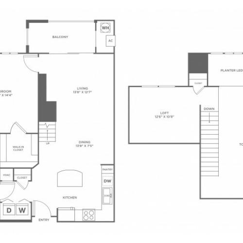 1 bed 1 bath | 992 SF