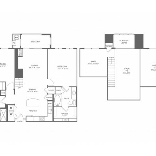 2 bed 2 bath | 1345 SF