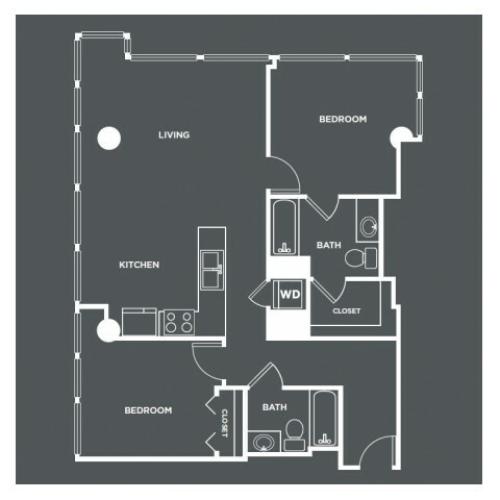 B1PH | 2 bed 2 bath | from 1071 square feet
