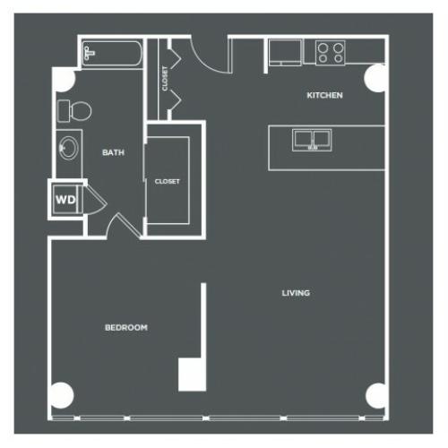 A18-R | 1 bed 1 bath | from 847 square feet