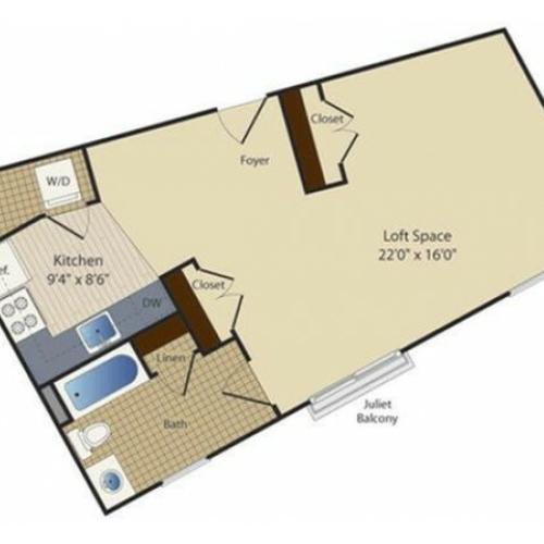 Studio 4 | Studio1 bath | from 585 square feet