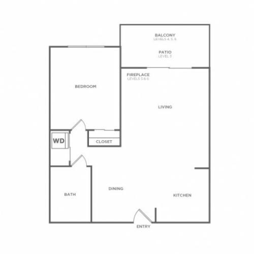 Plan B | 1 bed 1 bath | from 662 square feet