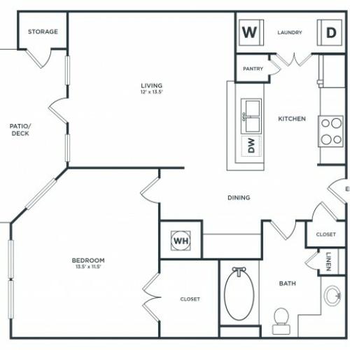 A1 | 1 bed 1 bath | from 725 square feet