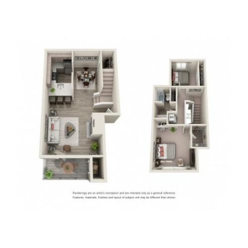 2x1TH | 2 bed 1 bath | from 1015 square feet