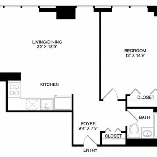 A7 | 1 bed 1 bath | from 705 square feet