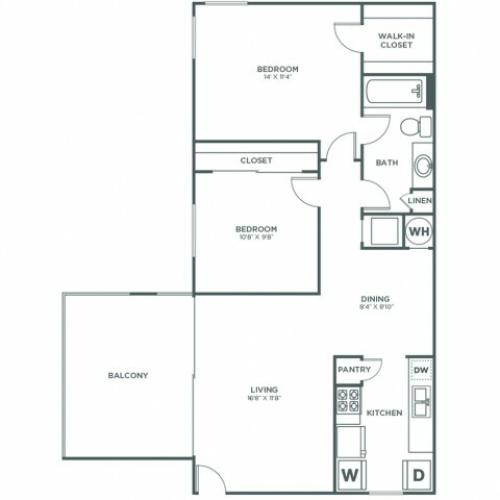 Maple | 2 bed 1 bath | from 827 square feet
