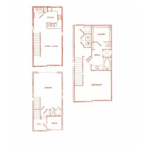 TH1 | 1 bed 2 bath | from 1092 square feet