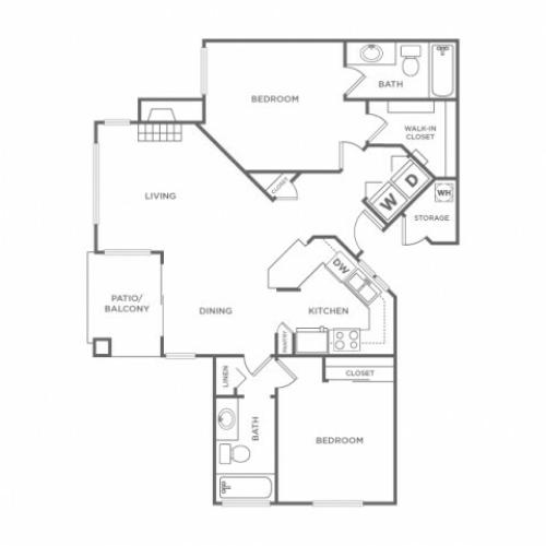 2BR | 2 bed 2 bath | from 1029 square feet