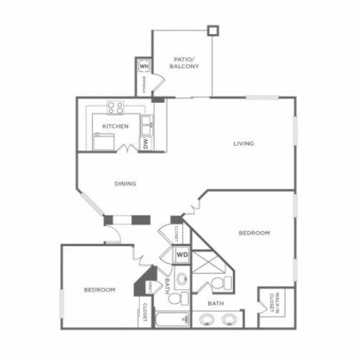 2DR | 2 bed 2 bath | from 1105 square feet