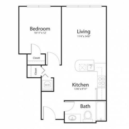 1p1 | 1 bed 1 bath | from 671 square feet