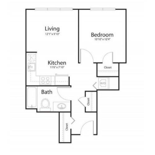 1d1 | 1 bed 1 bath | from 619 square feet