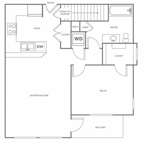 A2R | 1 bed 1 bath | from 797 square feet