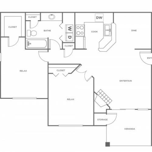 B1R | 2 bed 1 bath | from 966 square feet
