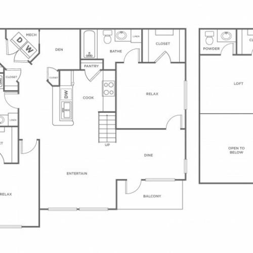 B1LR | 2 bed 3 bath | from 1356 square feet