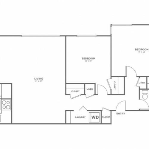 Lopez-Classic | 2 bed 1 bath | from 848 square feet