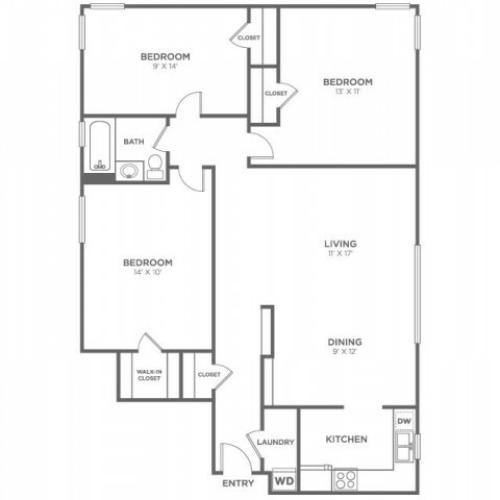 Decauter-Classic | 3 bed 1 bath | from 1183 square feet