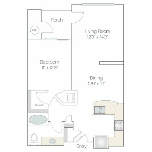 A1 | 1 bed 1 bath | from 789 square feet