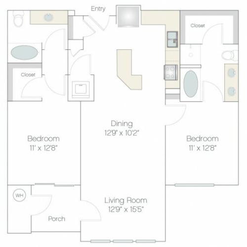 B1.GR | 2 bed 2 bath | from 1096 square feet