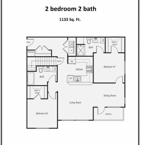 B3 - 1133 | 2 bed 2 bath | from 1133 square feet