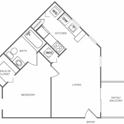 A1 Standard | 1 bed 1 bath | from 590 square feet