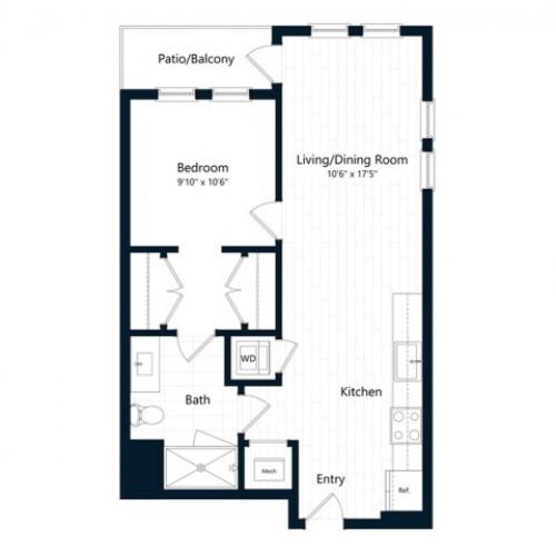 1C.2 | 1 bed 1 bath | from 632 square feet