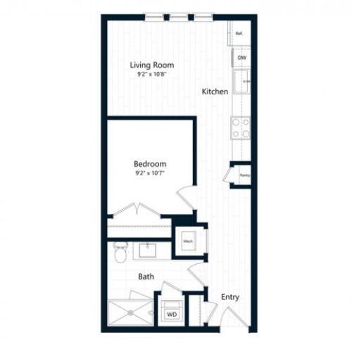 1A.1 | Studio 1 bath | from 557 square feet